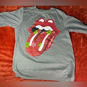 the Rolling Stones Gray Sweatshirt with Red & Green Tongue Graphic